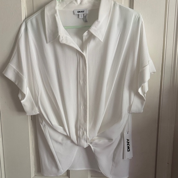 DKNY White Button-Up Blouse - Picture 1 of 2